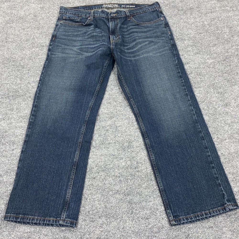 Levis Signature Jeans Mens 38x30 Blue Relaxed Straight S61 Denim